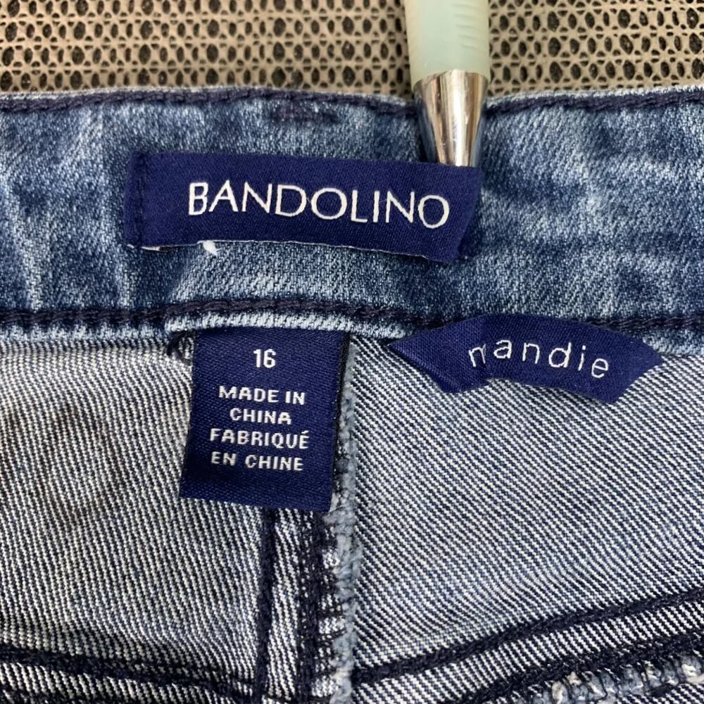 Bandolino Mandie Womens Size 16 Blue Denim High-Rise Straight Leg Jeans - Picture 5 of 10